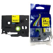 帕思米 PSM-651适用兄弟标签机色带标签纸 规格24mm*8m黄底黑字