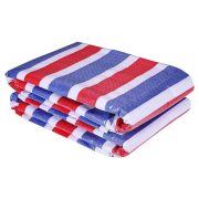 宽迈 户外彩条布应急防雨布防水布 75克双面膜彩条KM-10020 8*30米（单位：块）
