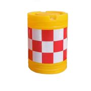 宽迈 滚塑防撞桶道路交通设施防撞桶 黄底红白膜 400×700mm （个）