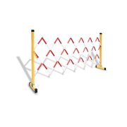 宽迈 伸缩围栏可移动式隔离护栏玻璃钢（管式）红白色1.2米高*可伸2米