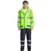 宽迈 道路救援反光雨衣雨裤套装 安全防雨服 300D牛津布/PU涂层/绿上衣黑裤子 XXL码