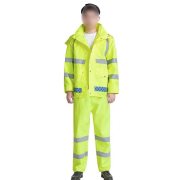 宽迈 道路救援反光雨衣雨裤套装 安全防雨服 300D牛津布/PU涂层/荧光黄套装 L码