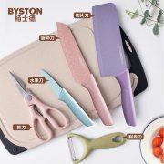 栢士德（BYSTON） BST-099 格利思五件套 7寸三德刀，7寸小菜刀，3.5寸果皮刀,剪刀,瓜刨 (计价单位：套)