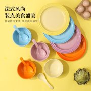 栢士德（BYSTON） BST-1022 梅乐思陶瓷碗套装 8寸盘4个+4.75寸碗4个+勺子4个 (计价单位：套)